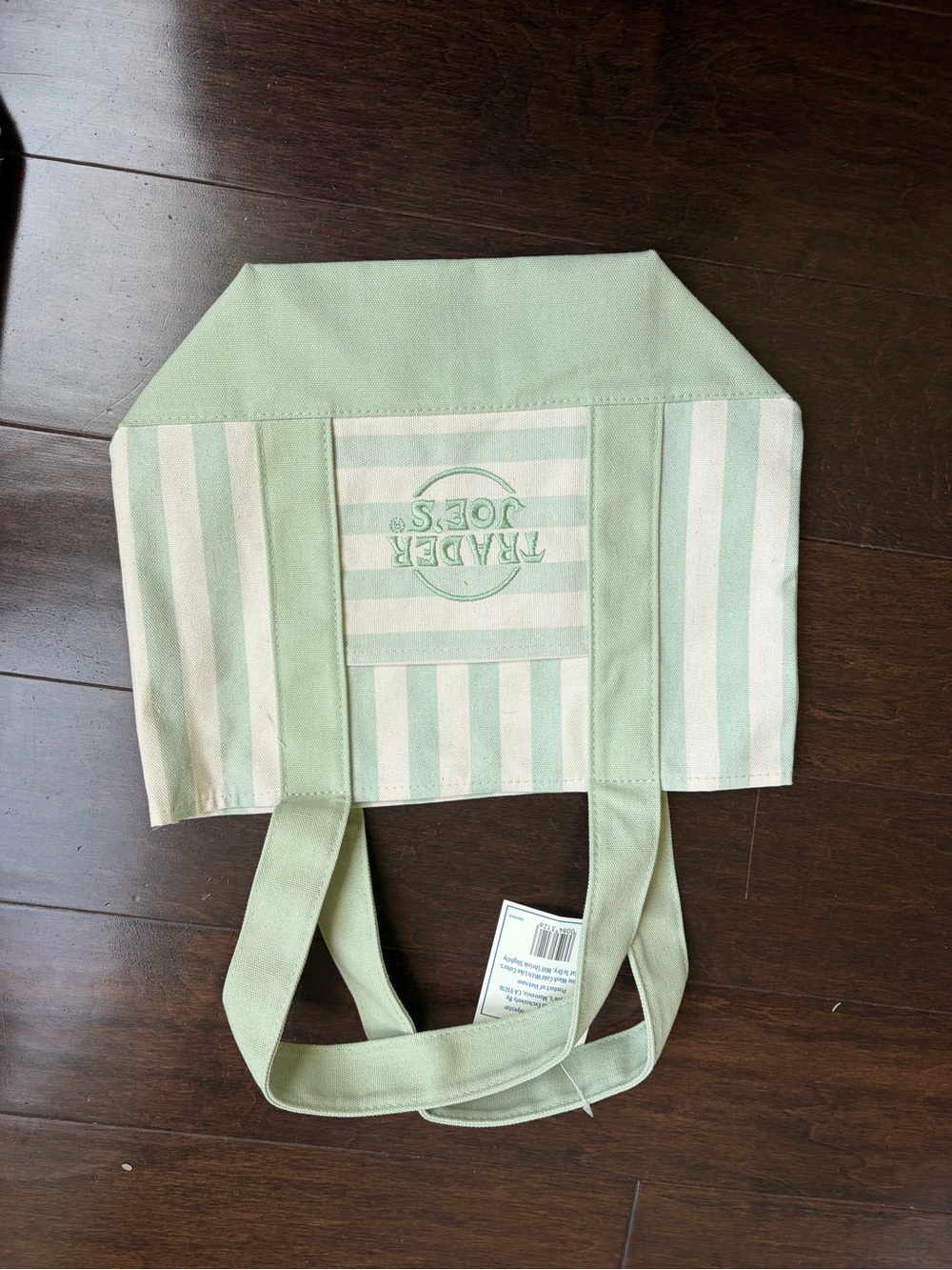 4 Pieces Set NEW 2026 Edition Trader Joe's Mini Tote Canvas Bags Pastel Striped - Picture 5 of 11